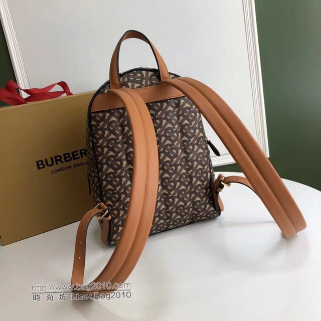 Burberry專櫃新款雙肩包 專屬標識條紋 巴寶莉帆布男士後背包  db1190
